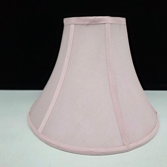 Vintage Pink Fabric Lamp Shade Bell Style With Brass Fitting - Picture 3 of 9